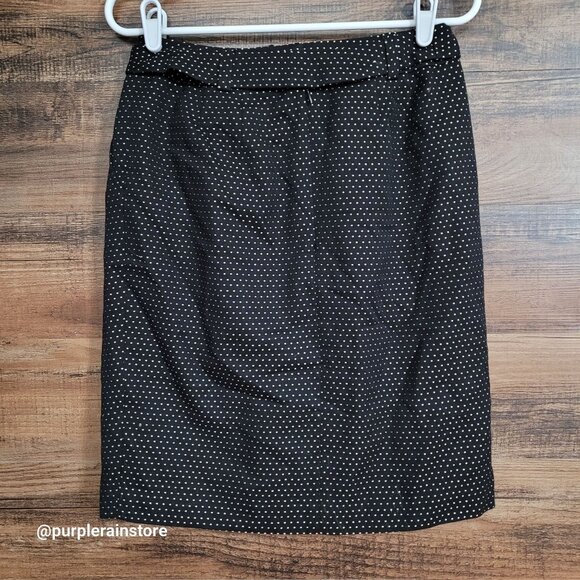 Vtg Talbots Pleated Polka Dot Skirt 4 Bow Belt Pockets 80's Pin Up Ethereal - Picture 3 of 11